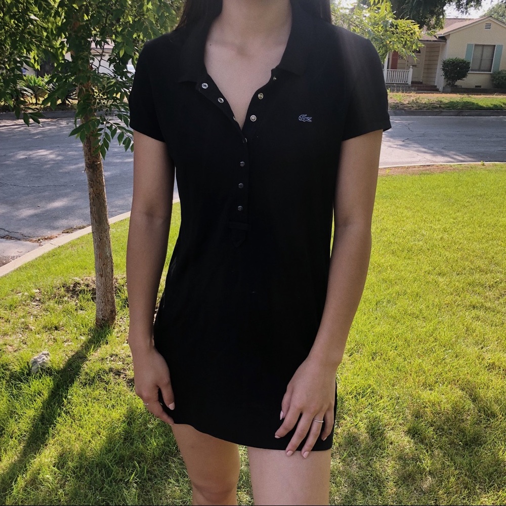 lacoste black polo dress